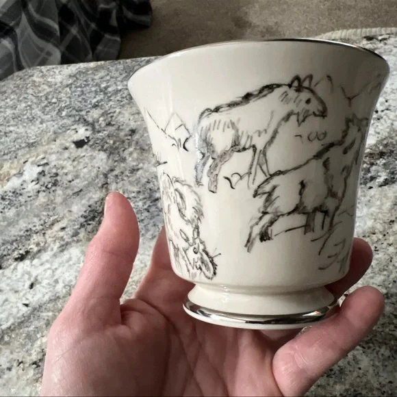 Hand painted Moose Family coffee cup - Picture 2 of 5